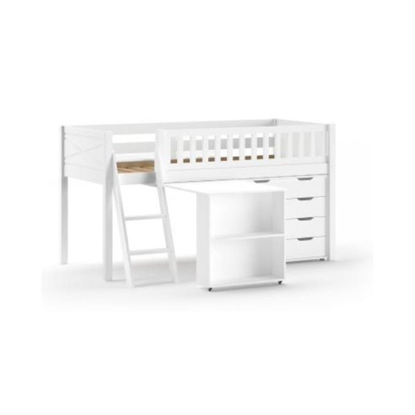 Vipack - Mid Sleeper with Desk and Chest of 4 Drawers