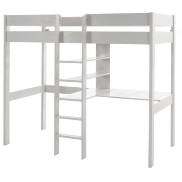 Vipack - Oliver High Sleeper with Desk & Shelves - White