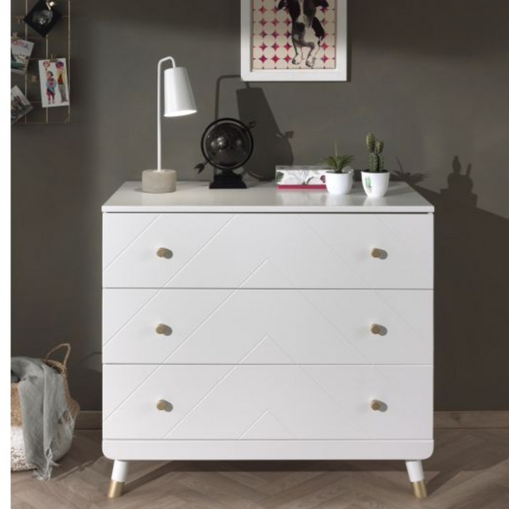 Billy Chest of 3 Drawers White - Jellybean 