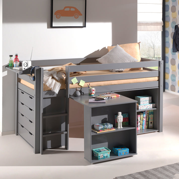 Vipack - Pino Mid Sleeper With Chest of Drawer - Desk and Book Shelf - Colour Options Available (5934570373273)