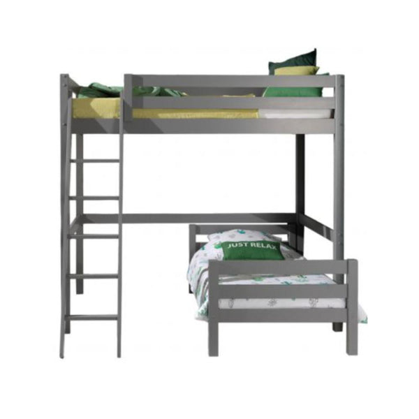 Vipack - Pino High Sleeper Double Bed with Single Bed - Grey