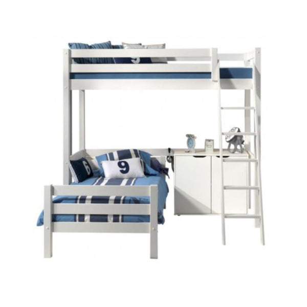 Vipack - Pino High Sleeper with Single Bed and 2 Door Chest of Drawers - White