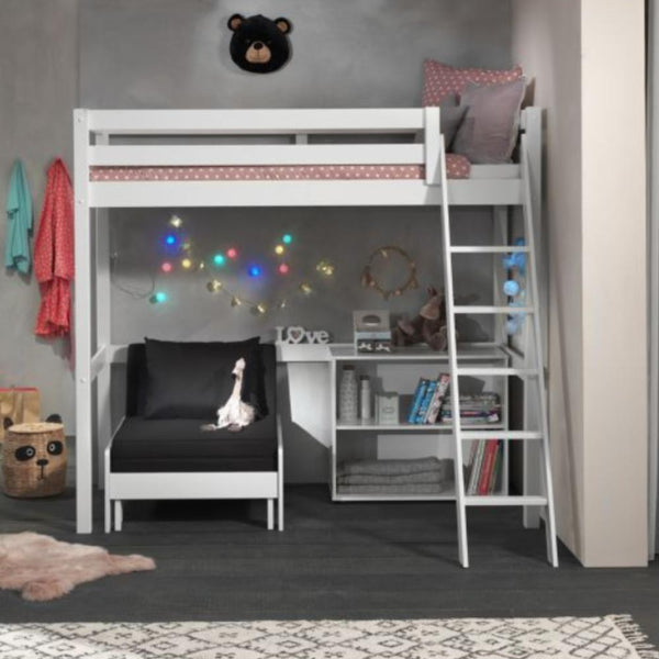Vipack - Pino High Sleeper with Sofa Bed and Bookcase
