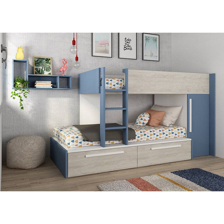Trasman Jules Bunk Bed with Drawers Smokey Blue (6723075834009)