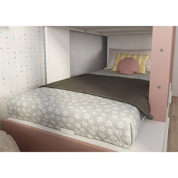 Trasman Jules Bunk Bed with Drawers Antique Pink (6723075932313)