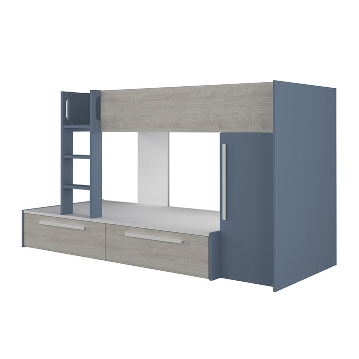 Trasman Jules Bunk Bed with Drawers Smokey Blue (6723075834009)