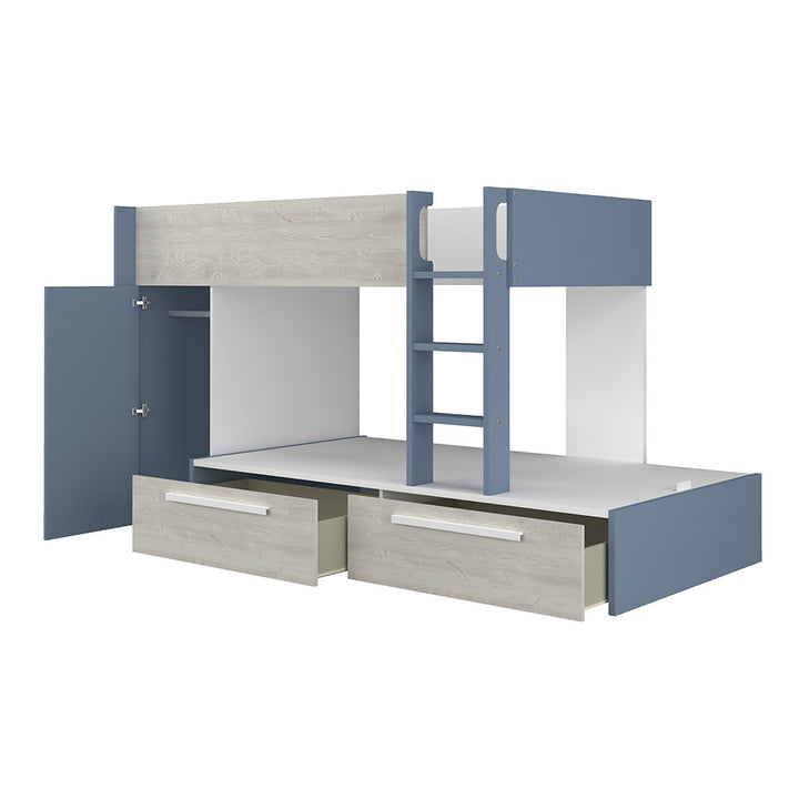 Trasman Jules Bunk Bed with Drawers Smokey Blue (6723075834009)
