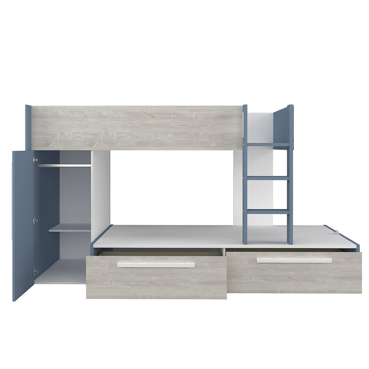 Trasman Jules Bunk Bed with Drawers Smokey Blue (6723075834009)