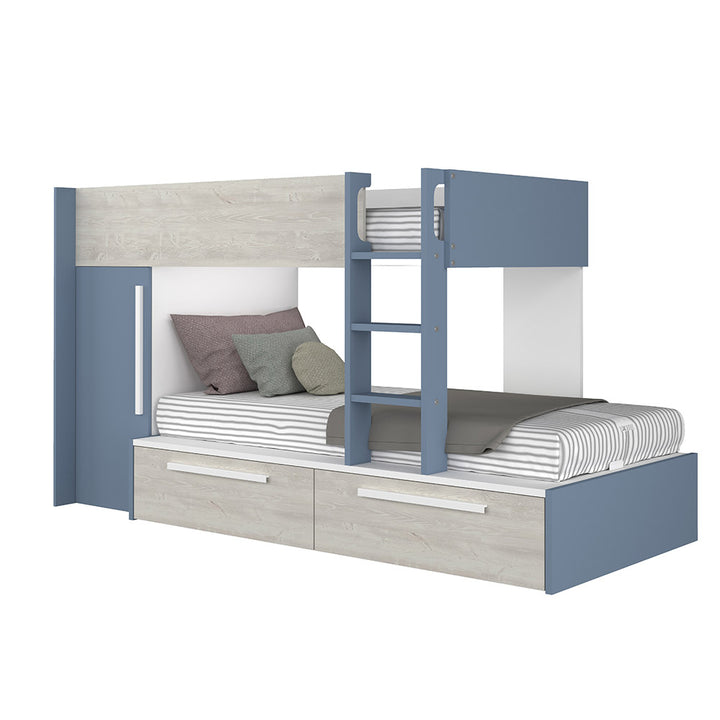 Trasman Jules Bunk Bed with Drawers Smokey Blue (6723075834009)