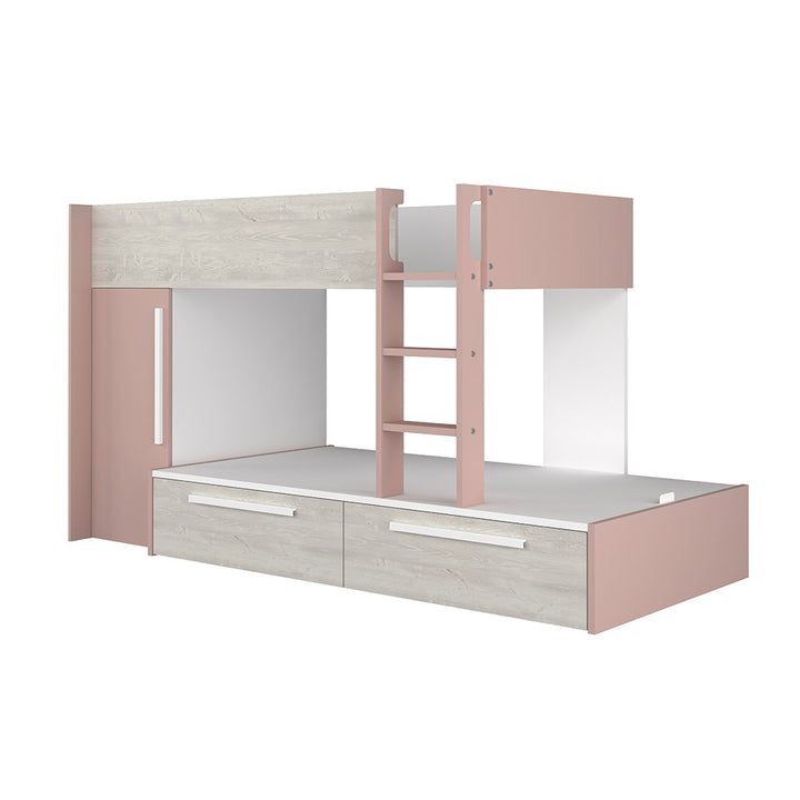 Trasman Jules Bunk Bed with Drawers Antique Pink (6723075932313)