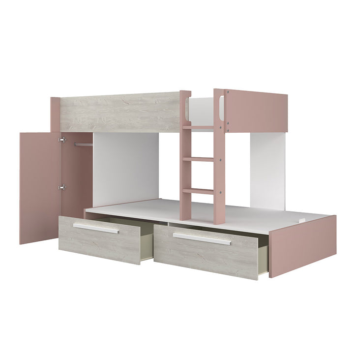 Trasman Jules Bunk Bed with Drawers Antique Pink (6723075932313)