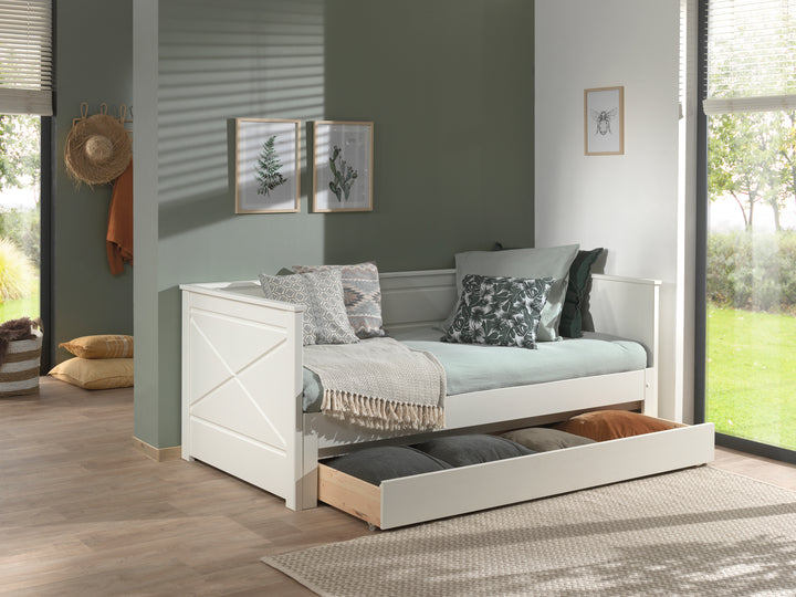 White PINO Captain Bed with trundle - Jellybean 