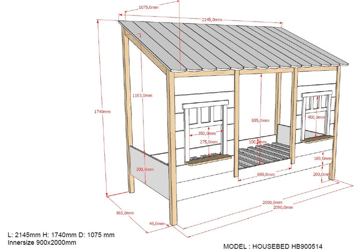 New Vipack Cabin Bed - Jellybean 