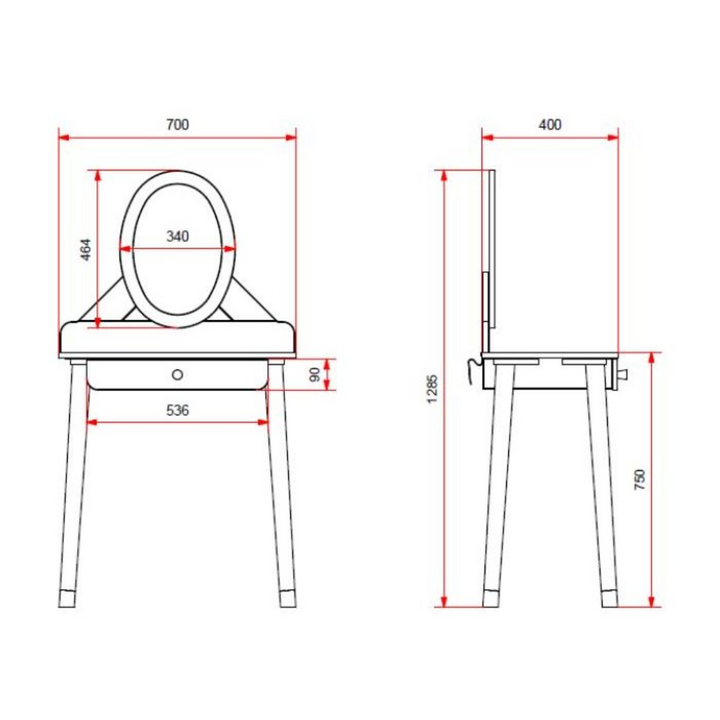 Billy Dressing Table White - Jellybean 