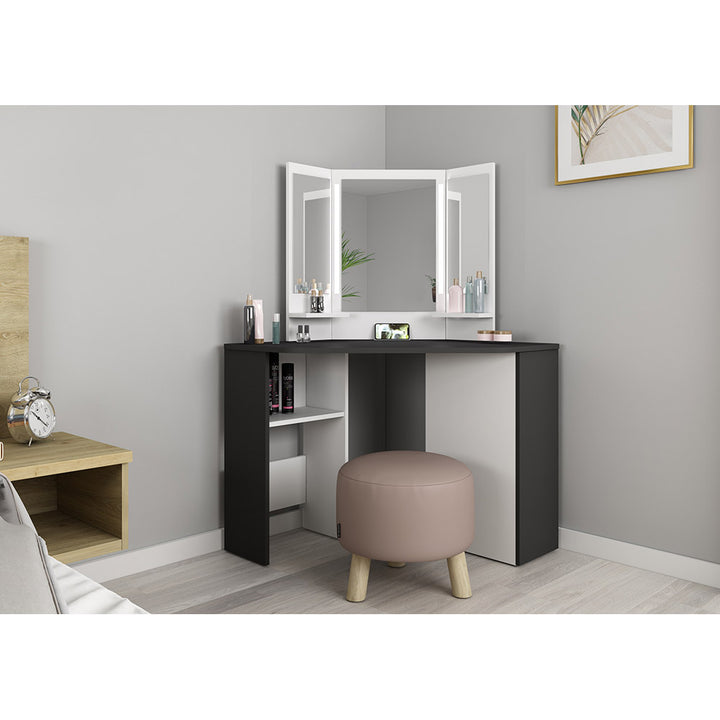 Trasman Vanity Chic Desk in Grey/ White (6723076882585)