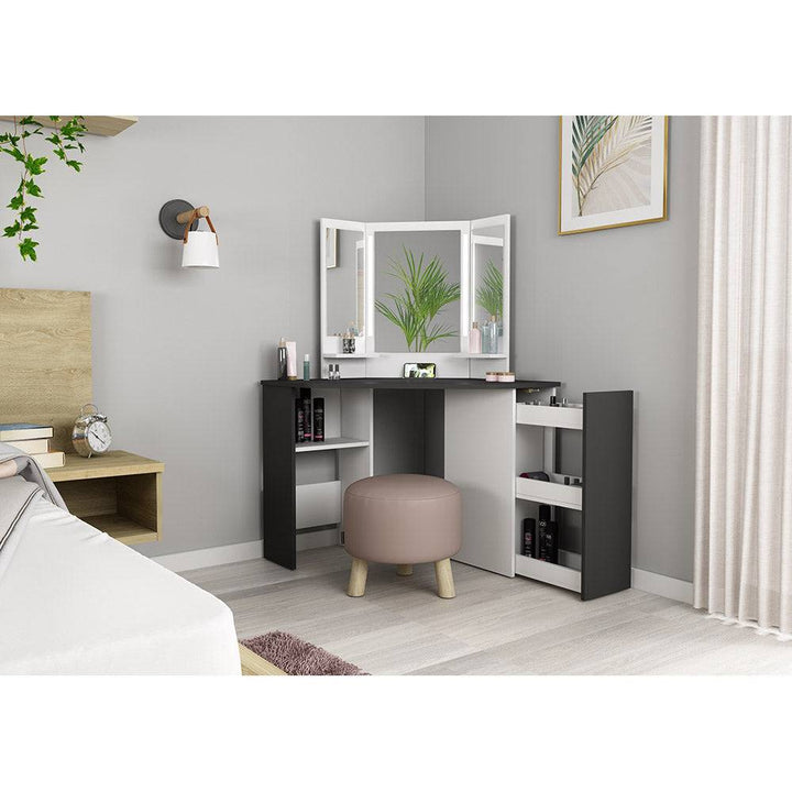 Trasman Vanity Chic Desk in Grey/ White (6723076882585)
