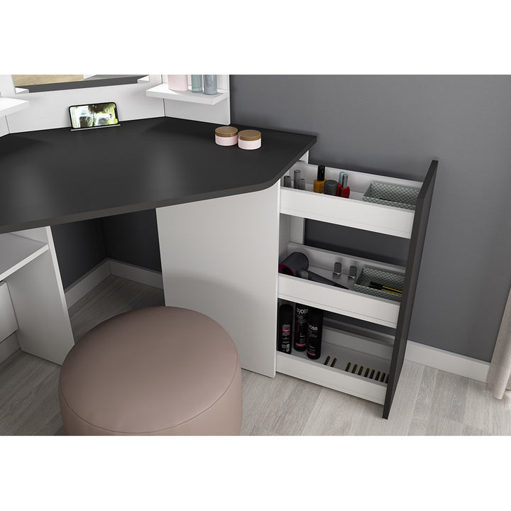 Trasman Vanity Chic Desk in Grey/ White (6723076882585)