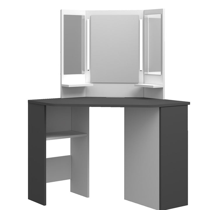 Trasman Vanity Chic Desk in Grey/ White (6723076882585)