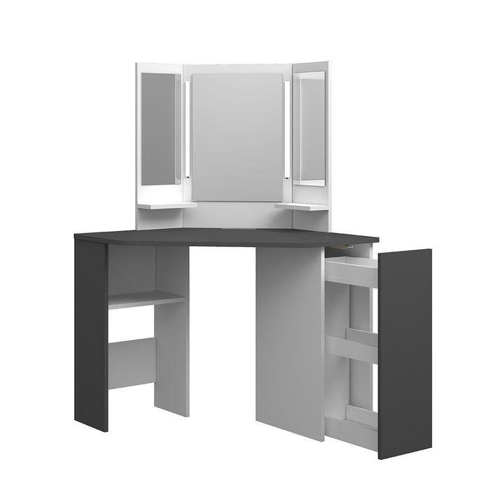 Trasman Vanity Chic Desk in Grey/ White (6723076882585)