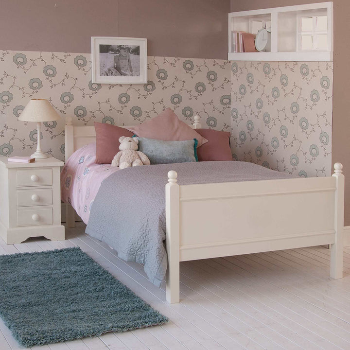 Little Folks Furniture - Fargo 4ft Double Bed - Ivory White - Jellybean 