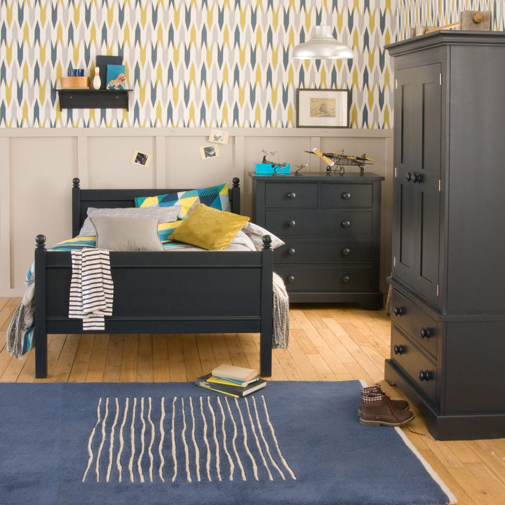 Little Folks Furniture - Fargo 4ft Double Bed - Painswick Blue - Jellybean 
