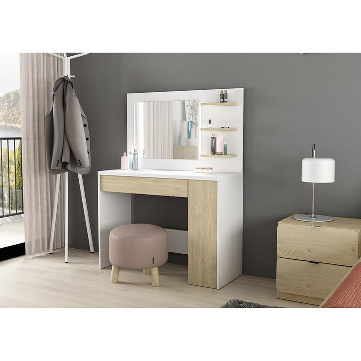 Trasman Vanity Glamour Desk in White/ Oak (6723076358297)