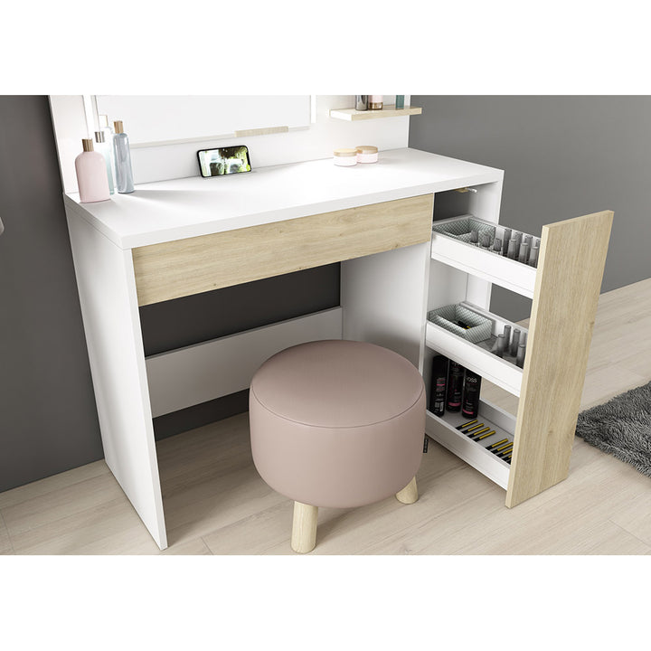 Trasman Vanity Glamour Desk in White/ Oak (6723076358297)