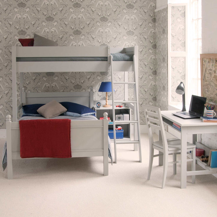 Little Folks Furniture - Fargo High Sleeper with 4ft Double Bed - Farleigh Grey - Jellybean 