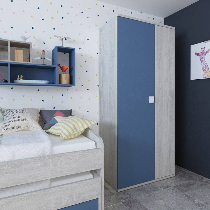 Trasman Jules 2 Door Wardrobe - Smokey Blue (5894304137369)
