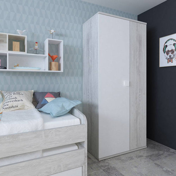 Trasman Jules 2 Door Wardrobe - White (5894304268441)