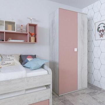 Trasman Jules 2 Door Wardrobe - Antique Pink (5894304170137)