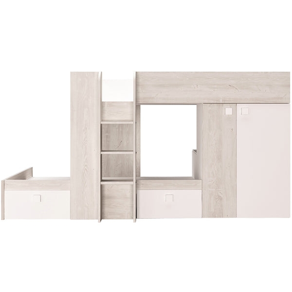 White Bunk Beds with Wardrobe and Storage by Trasman (5894304104601)