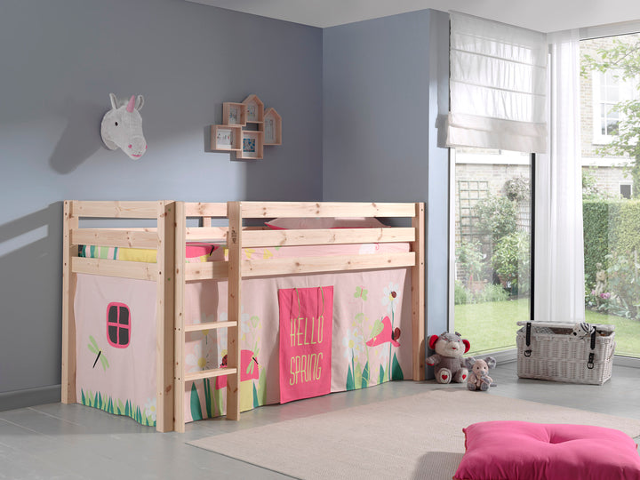 Vipack Pino Mid Sleeper in Natural with Curtain Options (6066282299545)