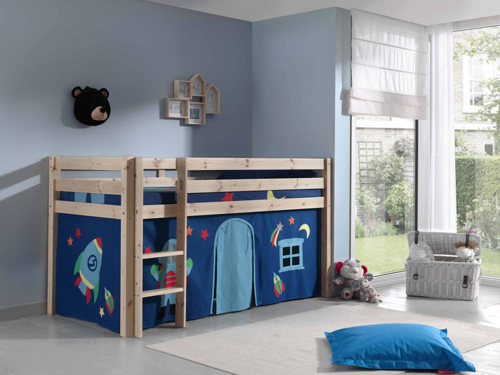 Vipack Pino Mid Sleeper in Natural with Curtain Options (6066282299545)