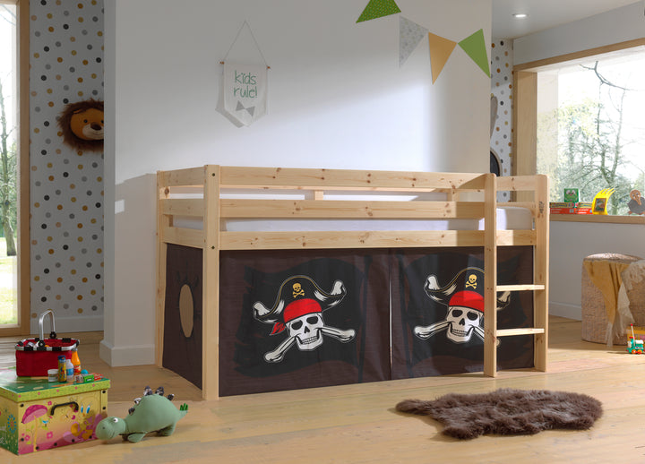 Vipack Pino Mid Sleeper in Natural with Curtain Options (6066282299545)