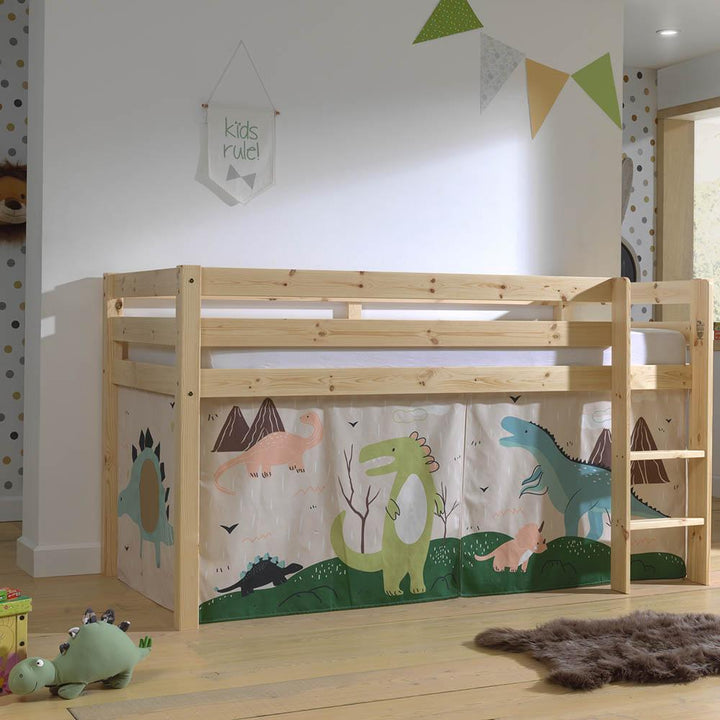 Vipack Pino Mid Sleeper in Natural with Curtain Options (6066282299545)