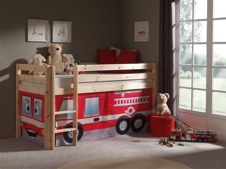 Vipack Pino Mid Sleeper in Natural with Curtain Options (6066282299545)