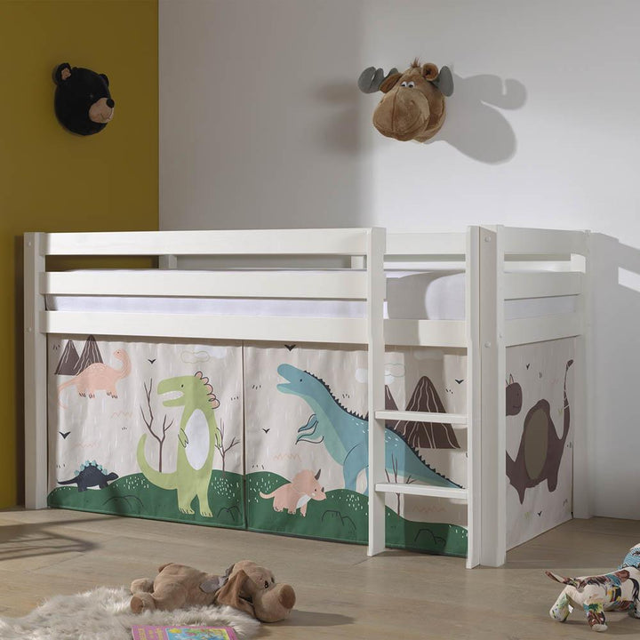 Vipack Pino Mid Sleeper in White with Curtain Options (6066185535641)