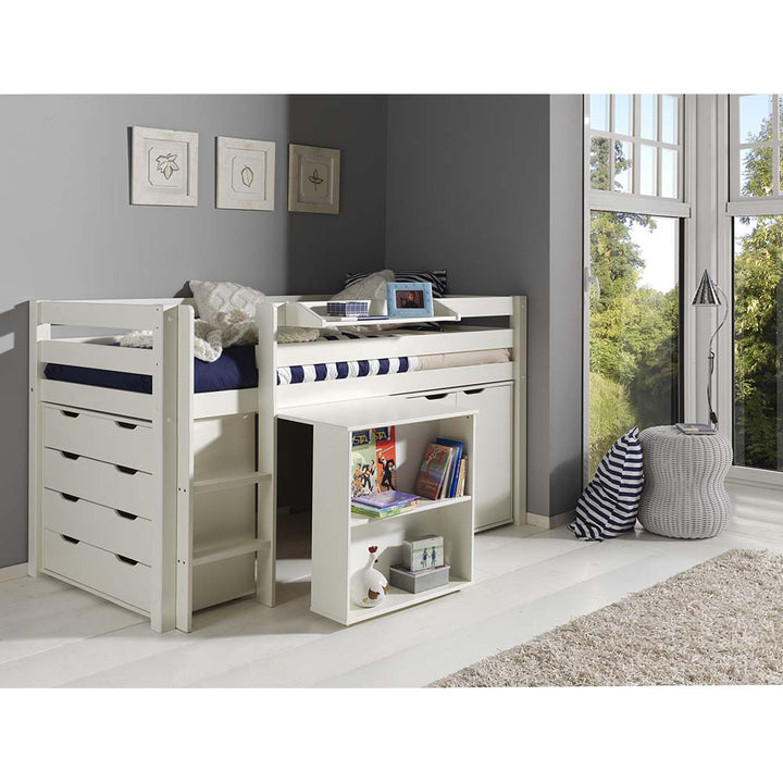 Vipack - Pino Mid Sleeper With Desk - Chest Of Drawer and CupBoard - Colour Options Available (5934570438809)