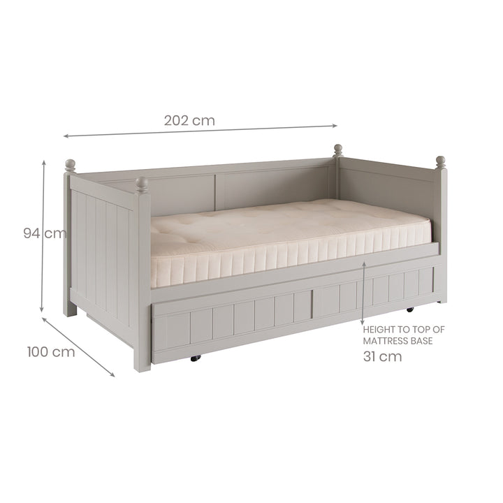 Little Folks Furniture - Fargo Day Bed with Storage/Trundle - Ivory White - Jellybean 