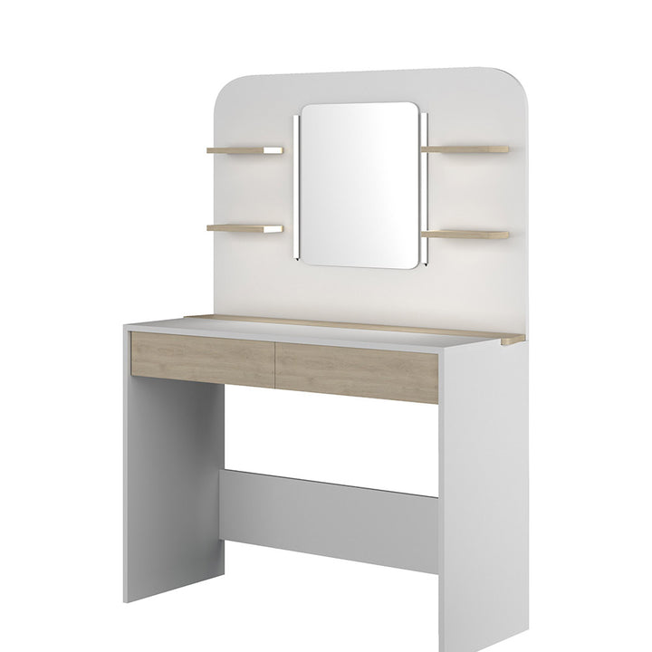 Trasman Vanity Secret Desk in White/ Oak (6723076620441)