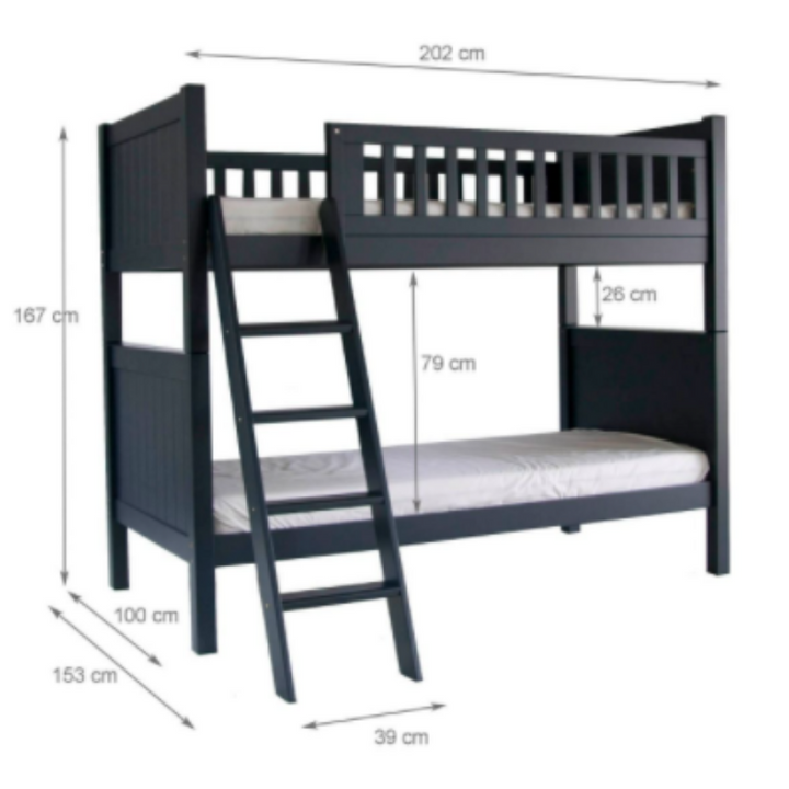 FARGO BUNK BED COOL GREY/BLUE COLOUR (7441389617384)