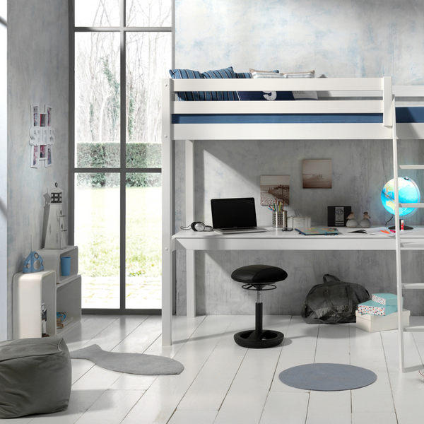 Childrens high top sleeper with desk