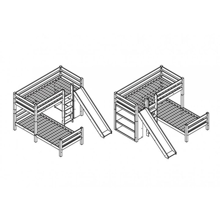 Kidz Beds Beni L Bunk Bed w/ Slide in Beech (5894323667097)