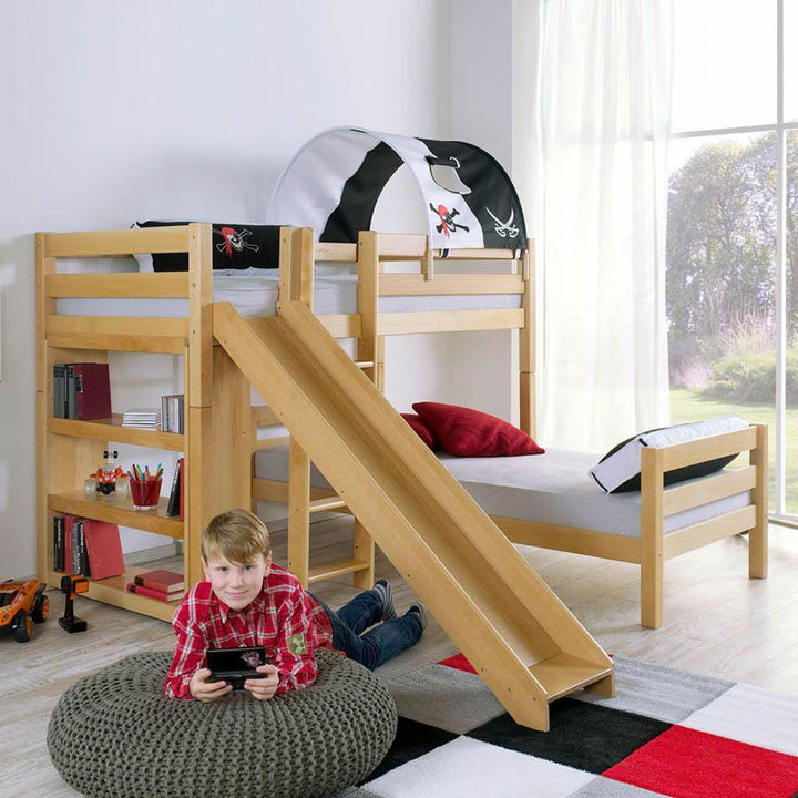 Kidz Beds Beni L Bunk Bed w/ Slide in Beech (5894323667097)