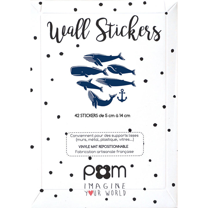 Pom - Wall Stickers - Blue Whales (5897291202713)