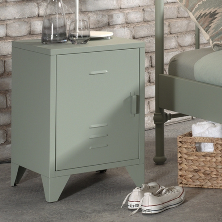 Bronxx Metal Bedside Table Olive Green - Jellybean 