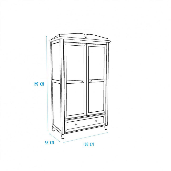 Kidz Beds - Emma 2-Doors Wardrobe (5894327959705)