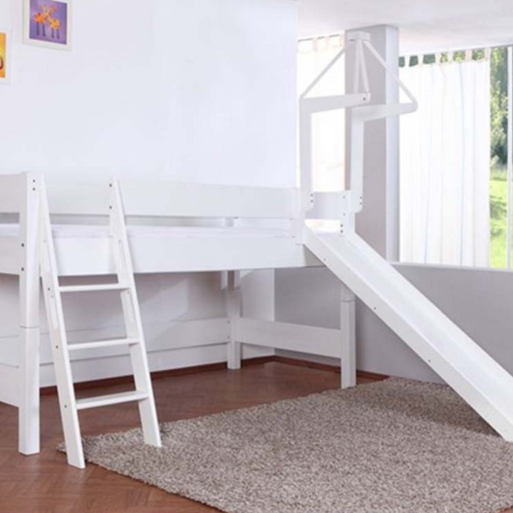 Kidz Beds - Kim Mid Sleeper With Slide - White - Jellybean 