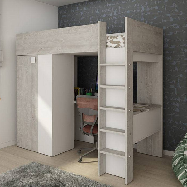 Aidan european single high sleeper bed with discount drawers